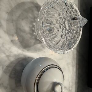 Crystal Candy Dish & Ceramic Sugar Bowl Bundle